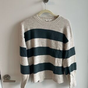 Splendid Striped  Beige and Green Sweater